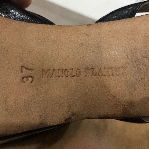 Manolo Blahnik Black Sling Back Heels - Picture 7 of 12